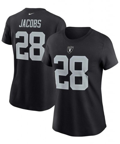 Women's Josh Jacobs Black Las Vegas Raiders Name Number T-shirt Black $22.50 Tops