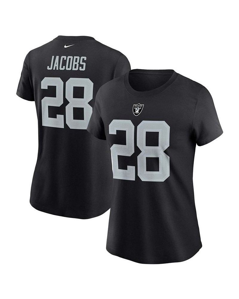 Women's Josh Jacobs Black Las Vegas Raiders Name Number T-shirt Black $22.50 Tops