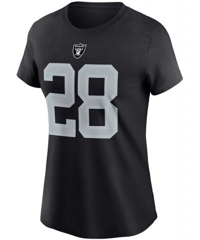 Women's Josh Jacobs Black Las Vegas Raiders Name Number T-shirt Black $22.50 Tops