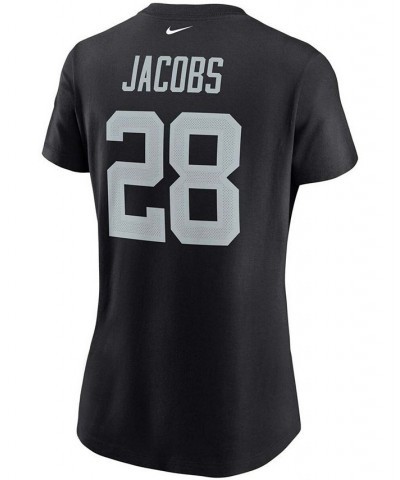 Women's Josh Jacobs Black Las Vegas Raiders Name Number T-shirt Black $22.50 Tops