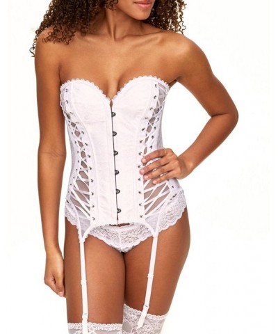 Aurora Women's Boned Corset & Thong Set White $28.68 Lingerie