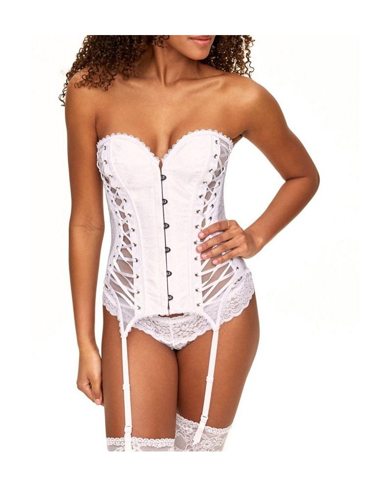 Aurora Women's Boned Corset & Thong Set White $28.68 Lingerie