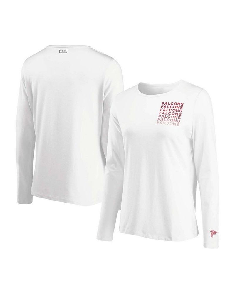 Women's White Atlanta Falcons Repeat Tri-Blend Long Sleeve T-shirt White $27.49 Tops