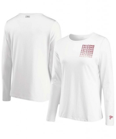 Women's White Atlanta Falcons Repeat Tri-Blend Long Sleeve T-shirt White $27.49 Tops