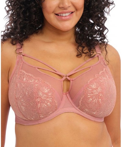 Full Figure Brianna Underwire Plunge Bra EL8080 Pink $30.34 Bras