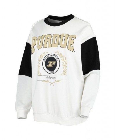 Women's White Purdue Boilermakers It's A Vibe Dolman Pullover Sweatshirt White $27.30 Sweatshirts