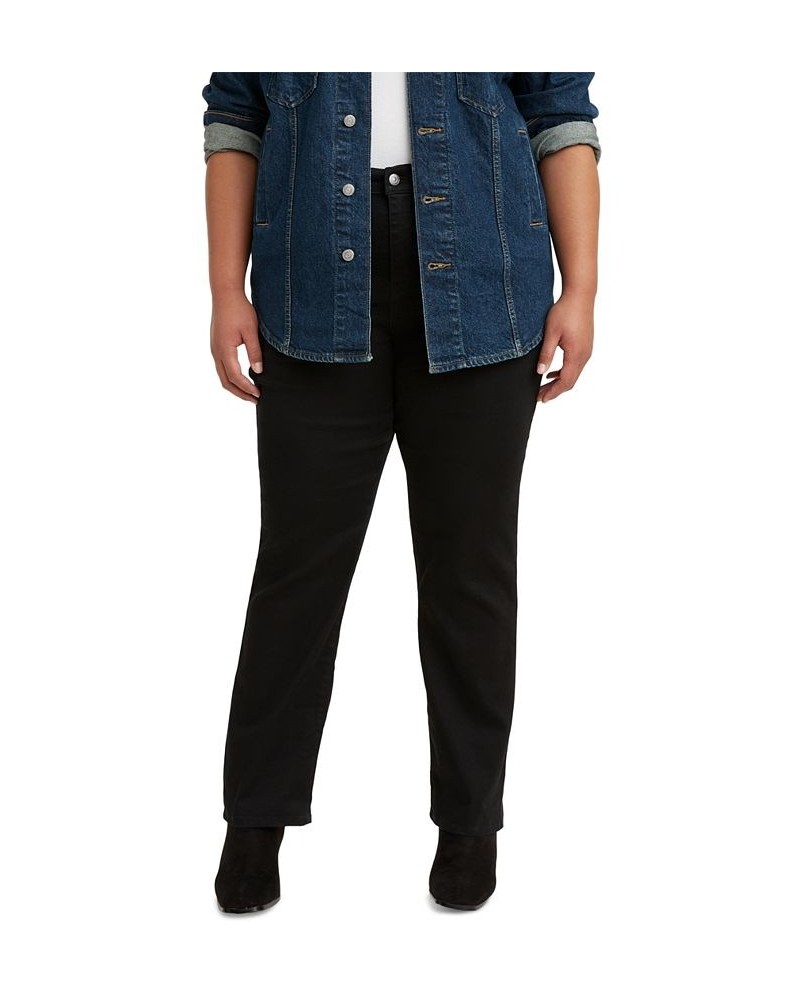 Trendy Plus Size 724 High-Rise Straight-Leg Jeans Soft Black $38.49 Jeans