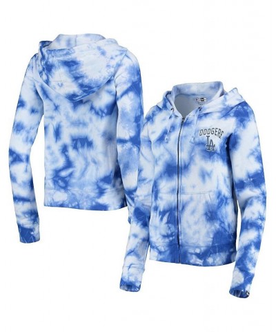 Women's Royal Los Angeles Dodgers Tie-Dye Fleece Full-Zip Hoodie Royal $41.59 Sweatshirts