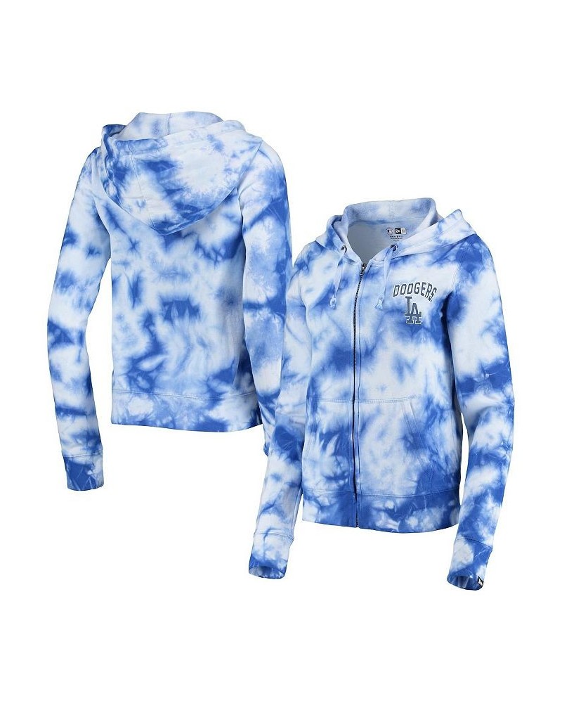 Women's Royal Los Angeles Dodgers Tie-Dye Fleece Full-Zip Hoodie Royal $41.59 Sweatshirts