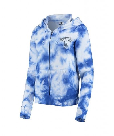 Women's Royal Los Angeles Dodgers Tie-Dye Fleece Full-Zip Hoodie Royal $41.59 Sweatshirts