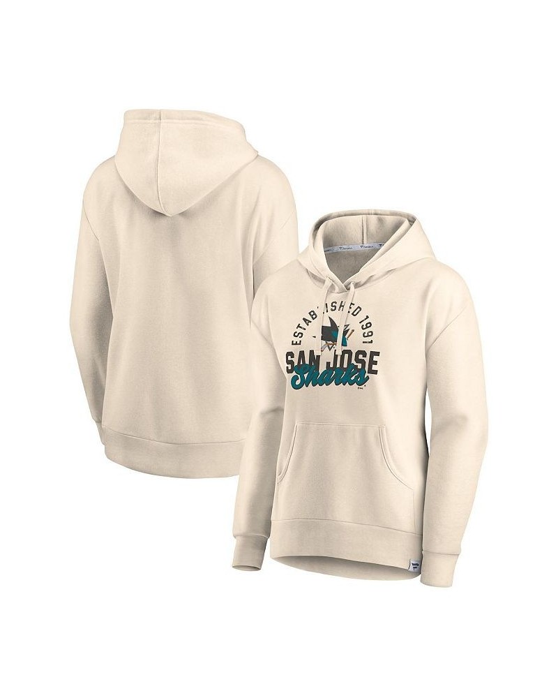 Women's Branded Oatmeal San Jose Sharks Carry the Puck Pullover Hoodie Sweatshirt Oatmeal $28.98 Sweatshirts