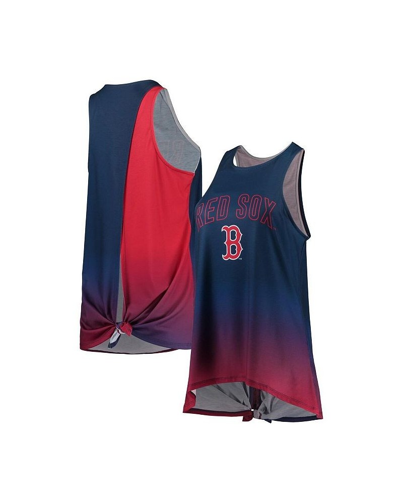 Women's Navy Boston Red Sox Gradient Tie-Back Racerback Tank Top Navy $29.99 Tops