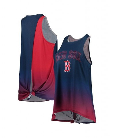 Women's Navy Boston Red Sox Gradient Tie-Back Racerback Tank Top Navy $29.99 Tops