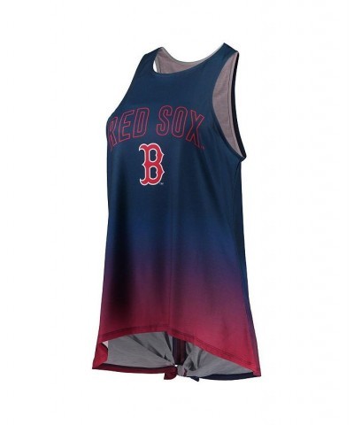 Women's Navy Boston Red Sox Gradient Tie-Back Racerback Tank Top Navy $29.99 Tops