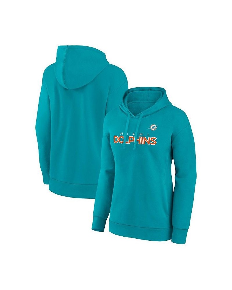 Women's Branded Aqua Miami Dolphins Checklist Crossover V-Neck Pullover Hoodie Aqua $28.29 Sweatshirts