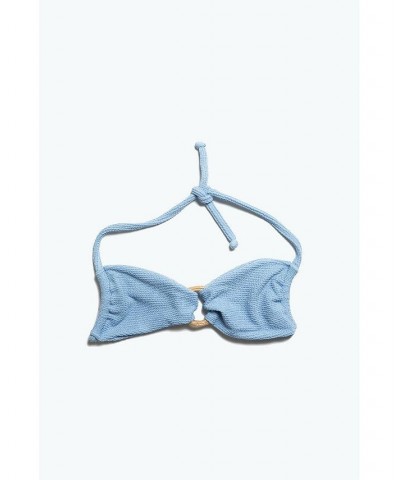 Adult Women's Plus Size Blue Allium Bikini Top Light/Pastel Blue $45.90 Swimsuits