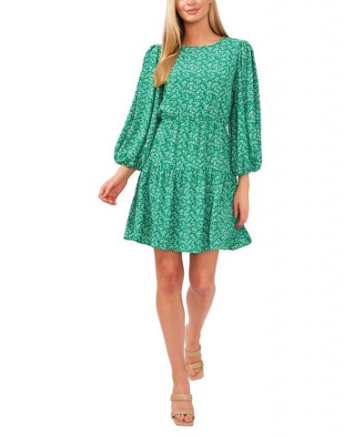 Sakura Delight Puff-Sleeve Dress Luxe Green $31.92 Dresses