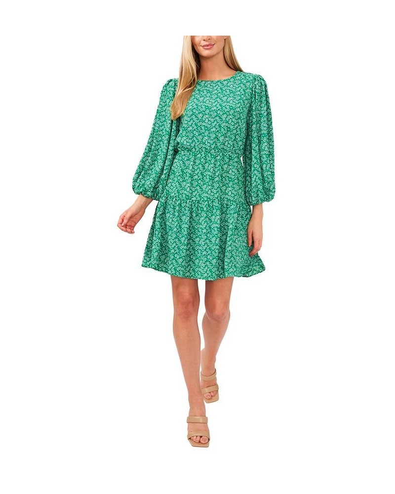 Sakura Delight Puff-Sleeve Dress Luxe Green $31.92 Dresses