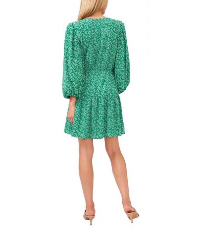 Sakura Delight Puff-Sleeve Dress Luxe Green $31.92 Dresses