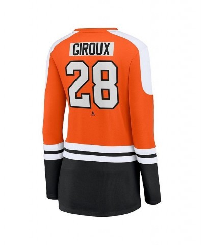 Women's Claude Giroux Orange and Black Philadelphia Flyers Power Player Long Sleeve Notch Neck T-shirt Orange, Black $36.39 Tops