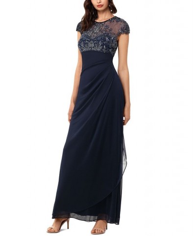 Beaded-Top Gown Navy Blue $113.96 Dresses