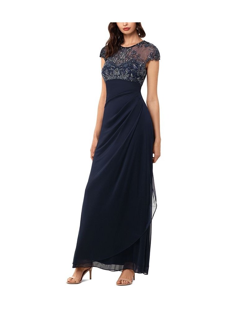 Beaded-Top Gown Navy Blue $113.96 Dresses