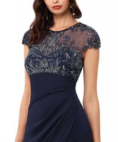 Beaded-Top Gown Navy Blue $113.96 Dresses