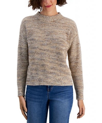 Women's Space Dye Mock-Neck Sweater Warm Toffee $15.79 Sweaters