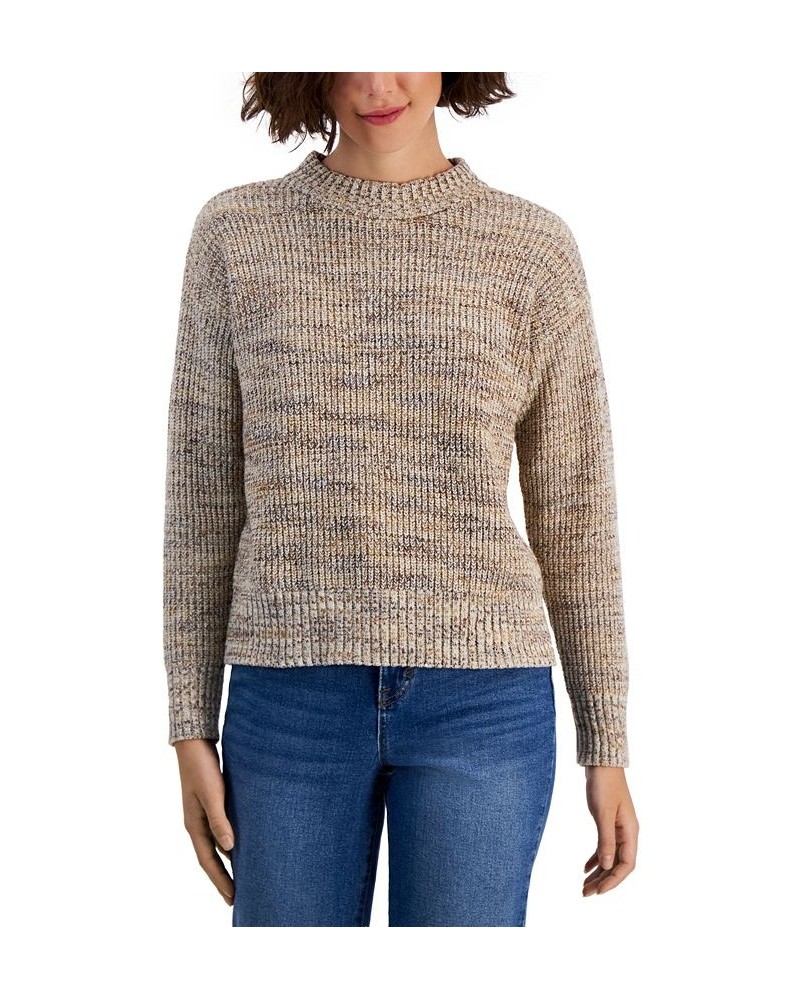 Women's Space Dye Mock-Neck Sweater Warm Toffee $15.79 Sweaters