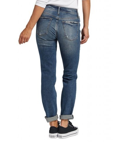 Women's Boyfriend Mid Rise Jeans Indigo $38.64 Jeans