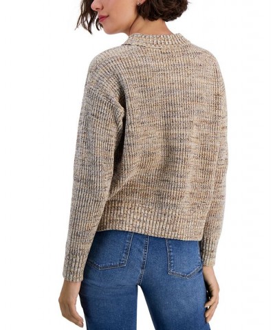 Women's Space Dye Mock-Neck Sweater Warm Toffee $15.79 Sweaters