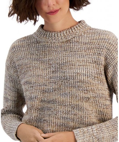 Women's Space Dye Mock-Neck Sweater Warm Toffee $15.79 Sweaters