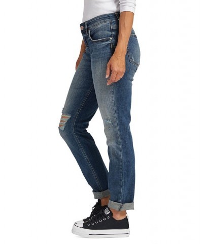 Women's Boyfriend Mid Rise Jeans Indigo $38.64 Jeans