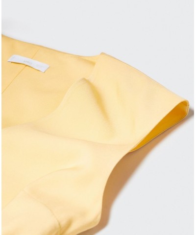 Women's V-Neckline Short Dress Yellow $31.50 Dresses