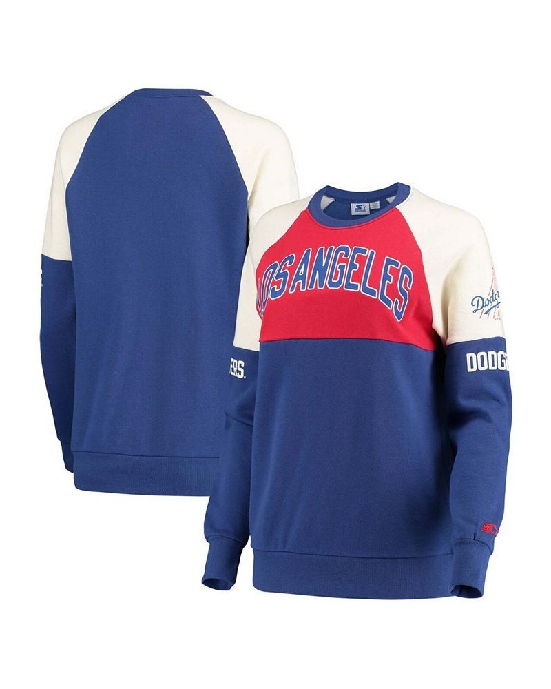 Women's Red-Royal Los Angeles Dodgers Baseline Raglan Historic Logo Pullover Sweatshirt Red-Royal $36.55 Sweatshirts