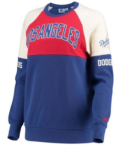 Women's Red-Royal Los Angeles Dodgers Baseline Raglan Historic Logo Pullover Sweatshirt Red-Royal $36.55 Sweatshirts