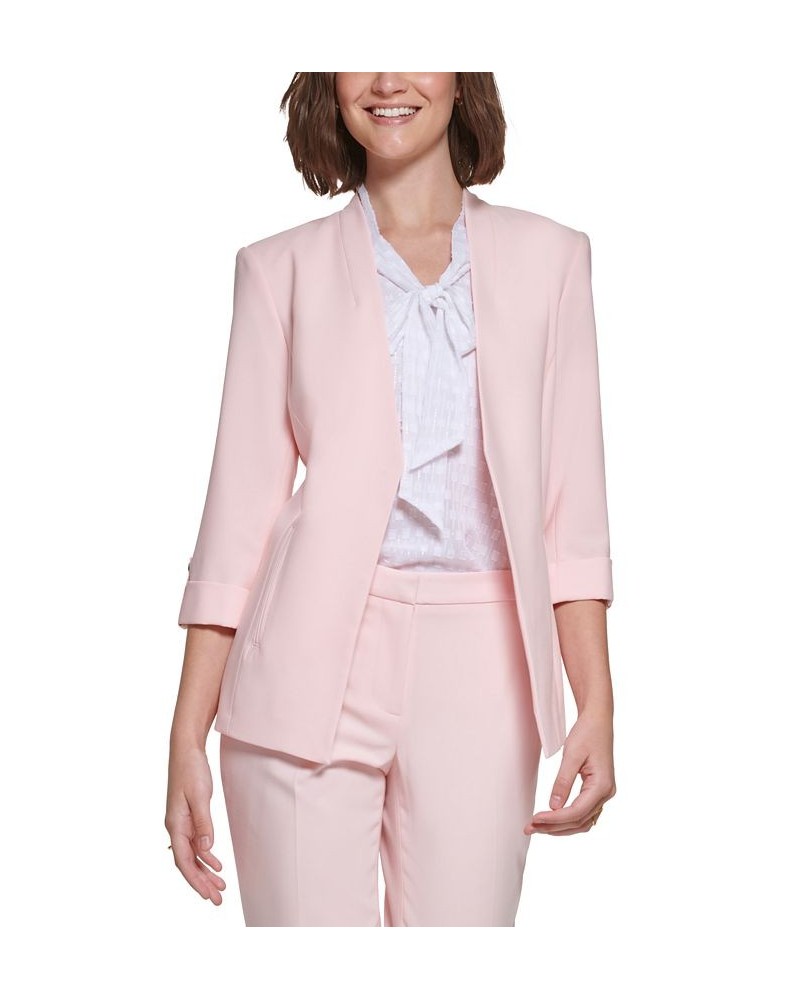 Petite 3/4-Sleeve Open-Front Blazer Pink $58.11 Jackets