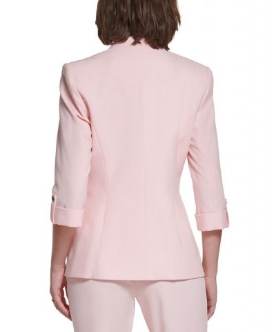 Petite 3/4-Sleeve Open-Front Blazer Pink $58.11 Jackets