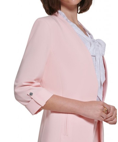 Petite 3/4-Sleeve Open-Front Blazer Pink $58.11 Jackets