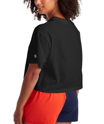 Women's Logo Cropped T-Shirt Black $11.79 Tops