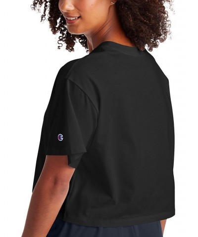 Women's Logo Cropped T-Shirt Black $11.79 Tops