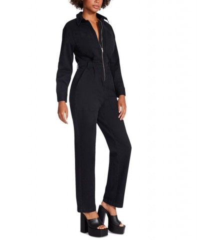 Women's Orly Zip-Front Jumpsuit Black $33.37 Pants