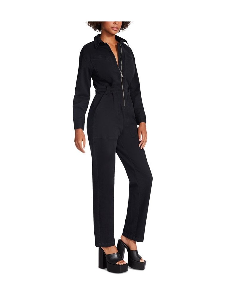 Women's Orly Zip-Front Jumpsuit Black $33.37 Pants