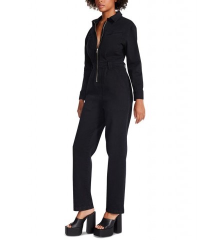 Women's Orly Zip-Front Jumpsuit Black $33.37 Pants