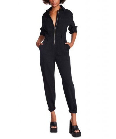 Women's Orly Zip-Front Jumpsuit Black $33.37 Pants