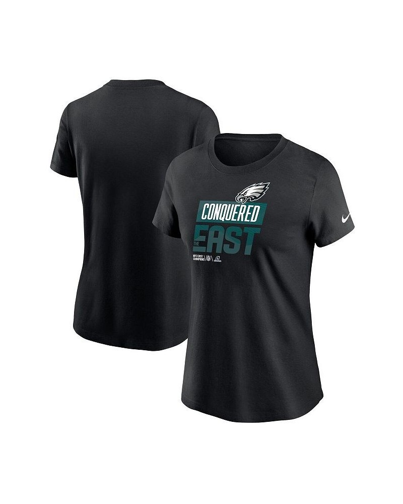 Women's Black Philadelphia Eagles 2022 NFC East Division Champions Locker Room Trophy Collection T-shirt Black $22.00 Tops