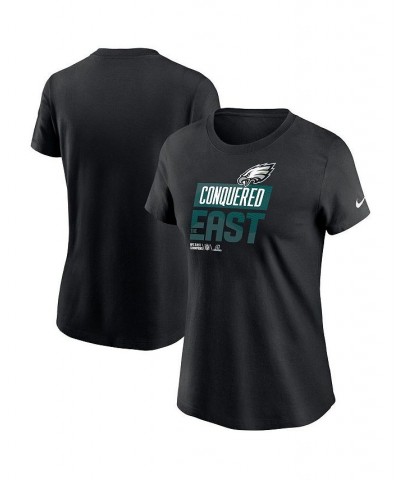 Women's Black Philadelphia Eagles 2022 NFC East Division Champions Locker Room Trophy Collection T-shirt Black $22.00 Tops