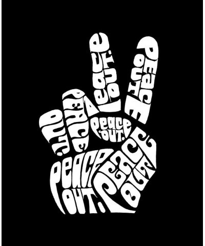 Women's Word Art Peace Out T-shirt Black $20.29 Tops