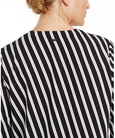 Plus Size Striped Blouse Anne Black $30.43 Tops