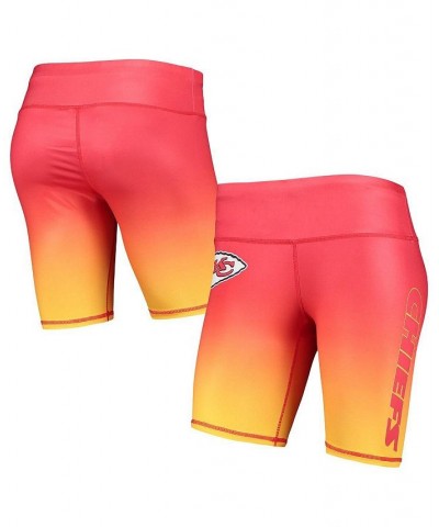 Women's Red Kansas City Chiefs Gradient Biker Shorts Red $26.54 Shorts